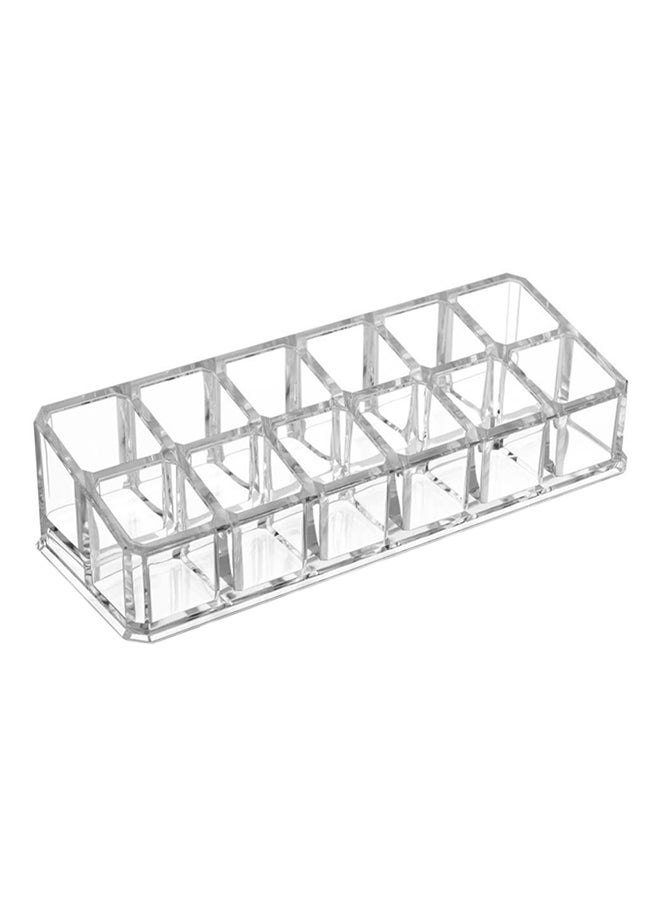 Multi Grid Transparent Makeup Storage Box Clear