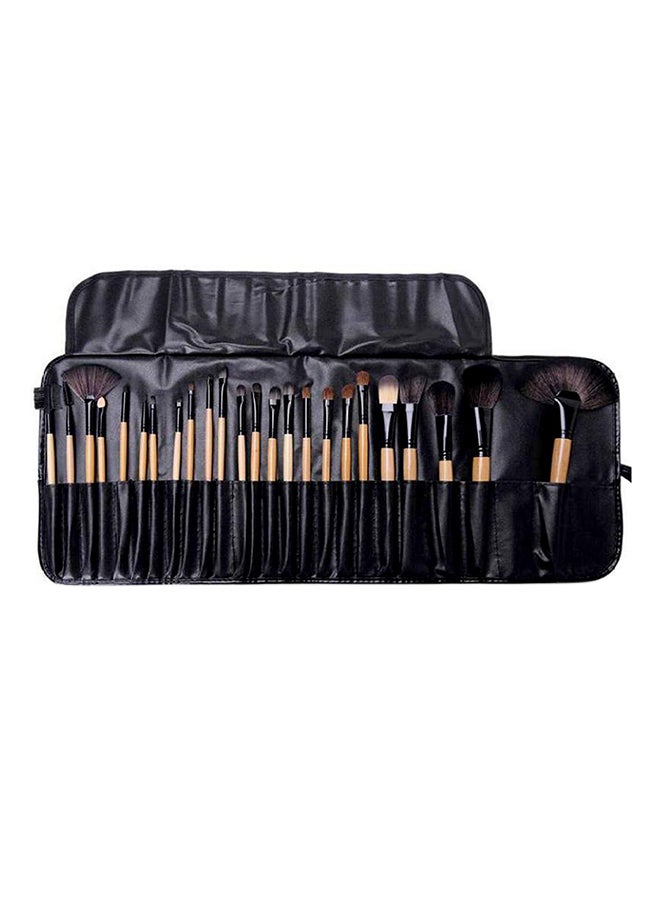 24-Piece Makeup Brushes Set With Pouch Beige/Black - v1566877421/N29258886A_1