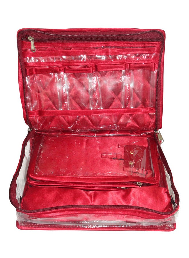 Women Satin Makeup Pouch Red - v1566877468/N29259186A_2