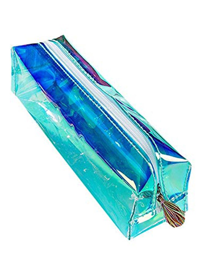 STRIPES Friendship Day Special Turquoise Makeup Pouch With Zipper Blue 