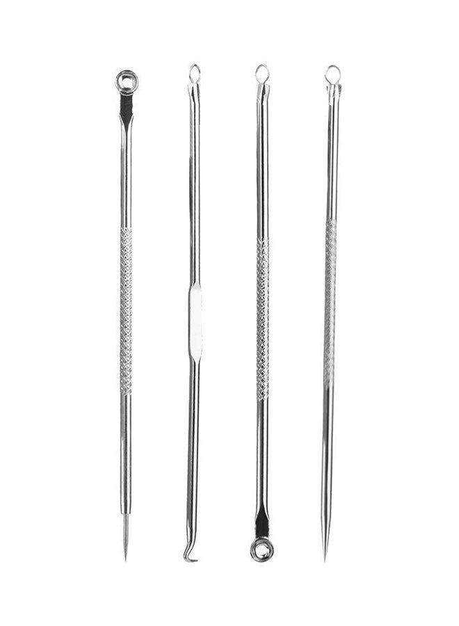 Wizme - Set Of 4 Professional Blackhead Remover Tool Silver - Image 1