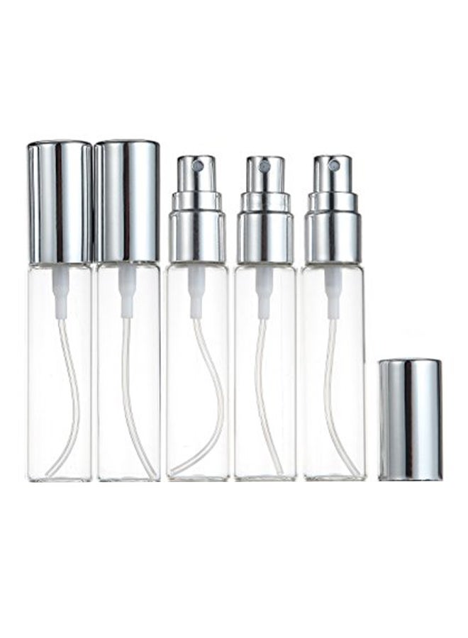 ELFENSTALL 5-Piece Atomizer Refillable Perfume Empty Bottle Set Silver