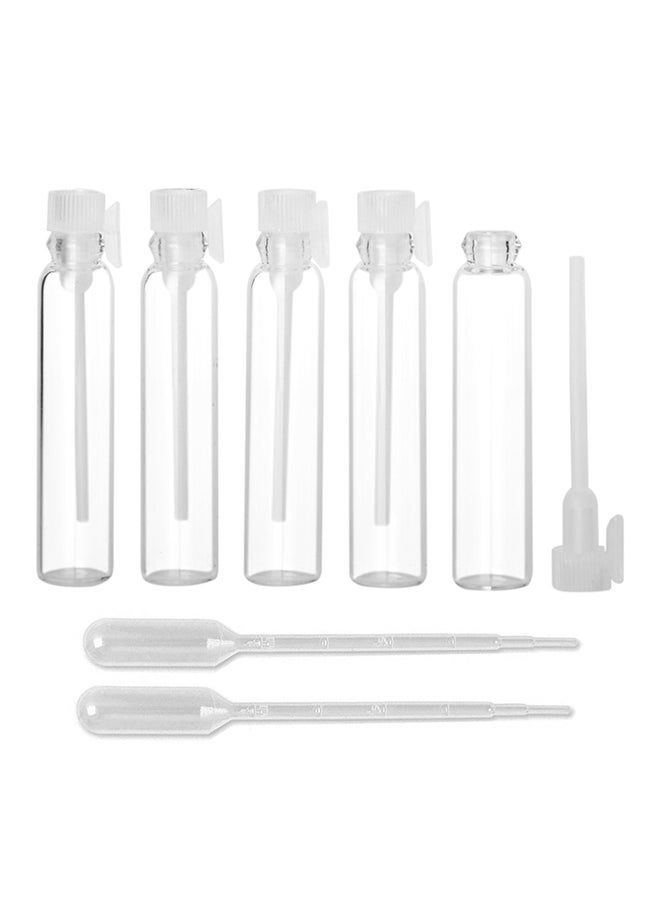 انسلز طقم زجاجات صغيرة لطيفة مصنوعة من الزجاج لحمل عينات من العطور والزيوت مناسبة للسفر مكونة من 100 قطعة مع قطارة شفاف