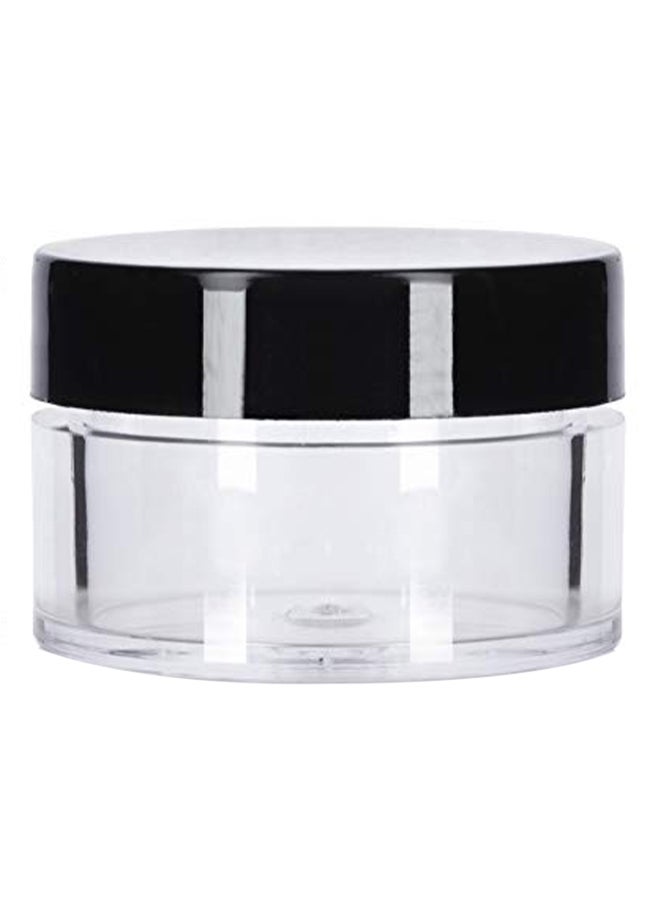 JUVITUS Pack Of 24 Thick Wall Acrylic Travel Refillable Pot Container Jar Clear/Black 