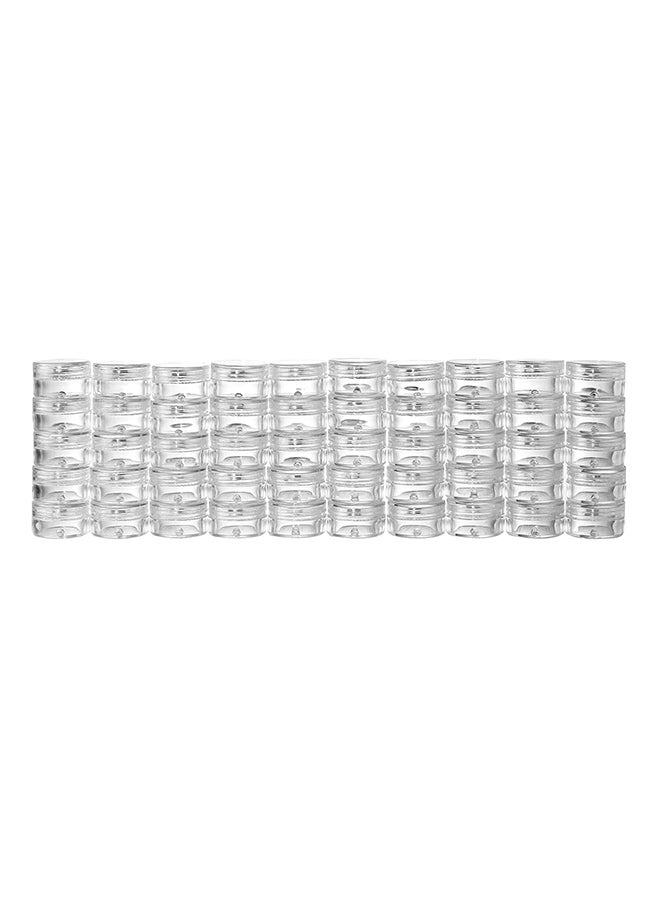 Juvale Pack Of 50 Jars Of Vacuum Cleaner Clear And 5 Gram Plastic Pot Cosmetic Containers With Lids Clear 