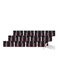 Pack Of 12 Amber Pet Bpa Free Refillable Low Profile Jar And Spoon Brown