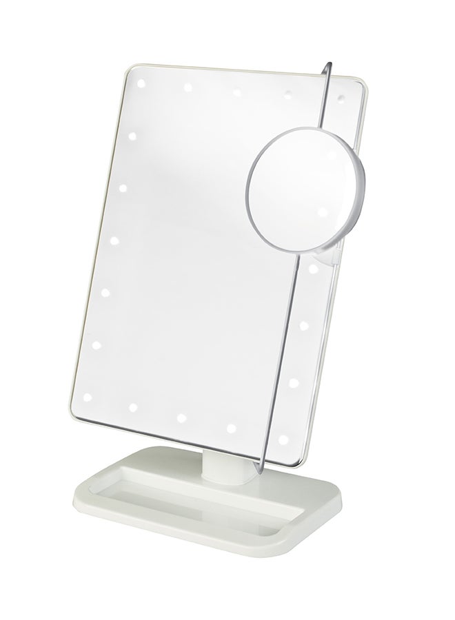 Jerdon Rectangular Led Lighted Vanity Mirror With 10X Magnification White - Image 1