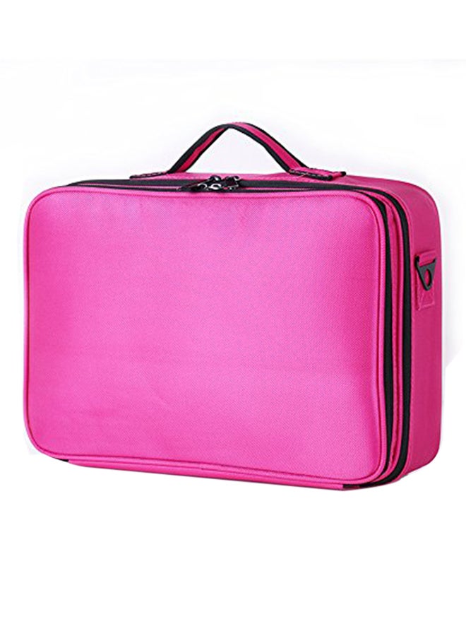 Chomeiu Portable Makeup Train Storage Space Cosmetics Organizer Backpack Pink
