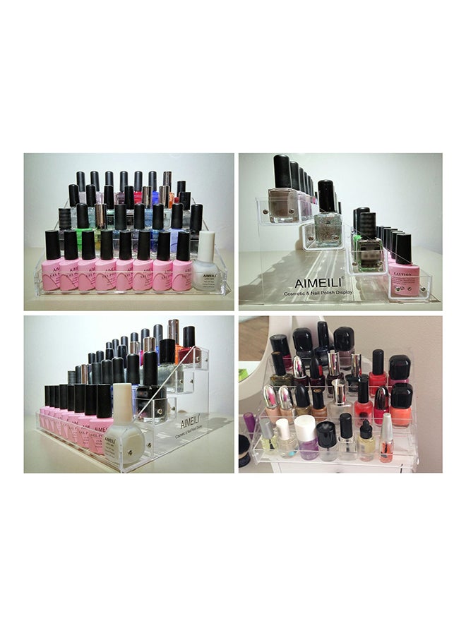 آيميلي حامل عرض مستحضرات التجميل من الآكريليك مكون من 4 رفوف شفاف - Image 2
