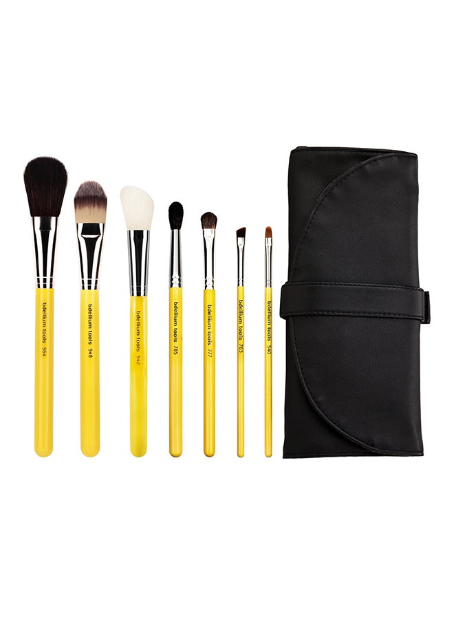 Bdellium Tools 7-Piece Studio Line Basic Makeup Brush Set Yellow/Black  - Image 1
