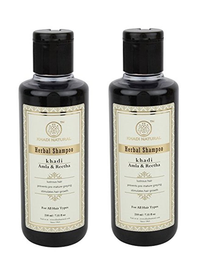 Khadi Natural - Set Of 2 Natural Amla And Reetha Shampoo 210ml - Image 1