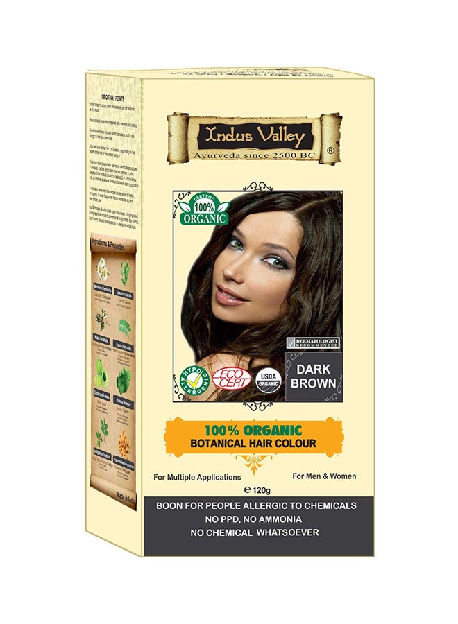 Indus Valley - 100% Botanical Hair Colour Dark Brown 120grams - Image 1