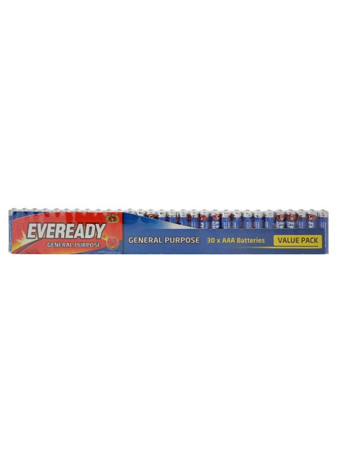 Eveready Blue batteries - AAA    [Pack Of 30] Multicolour