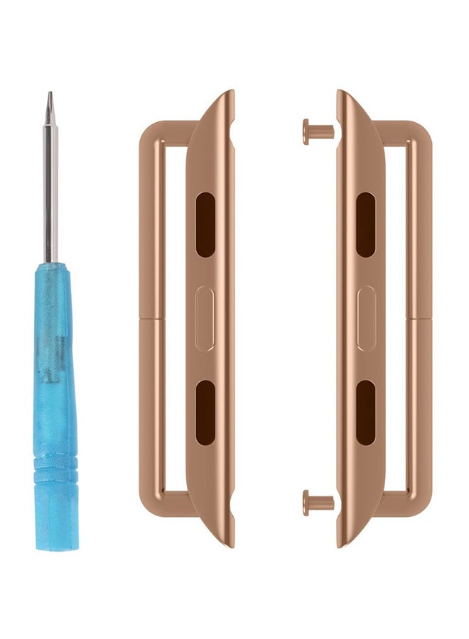 Strap Adapters Clasp Metal Axle Connectors With Screw Driver For Apple Watch 42mm - Image 1