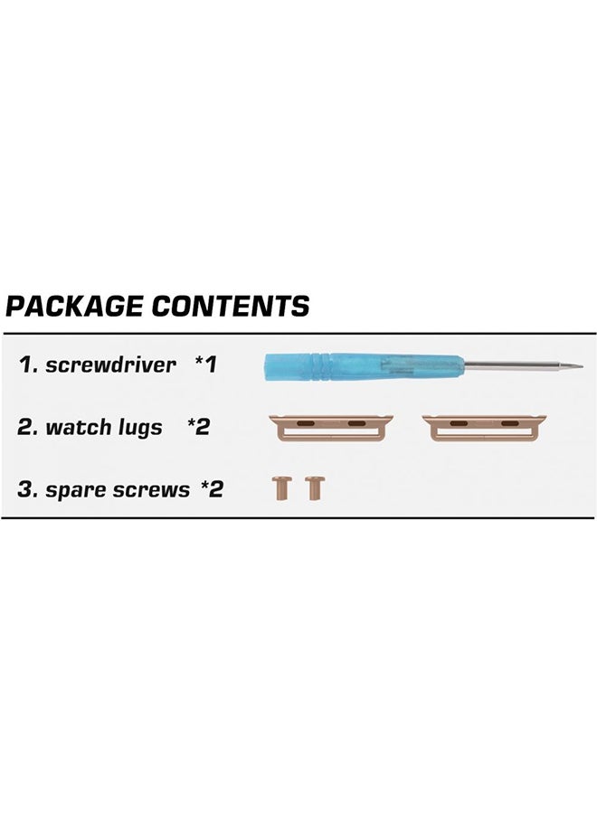 Strap Adapters Clasp Metal Axle Connectors With Screw Driver For Apple Watch 42mm - Image 4