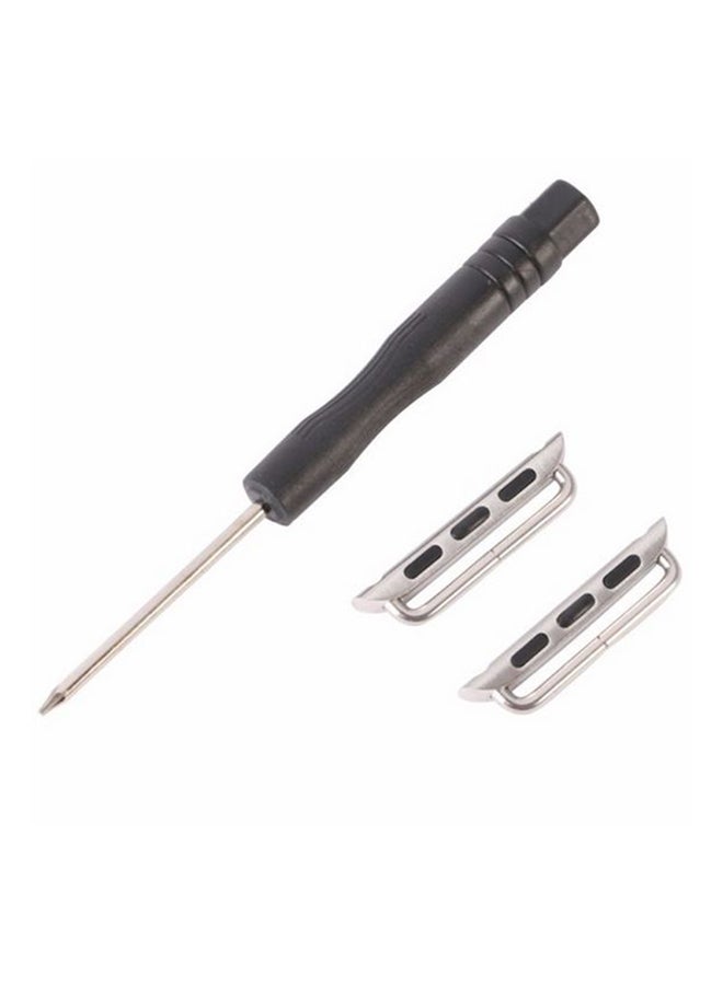 مشبك مهايئ السورا بموصلات محورية معدنية لساعة أبل 38 مم unisex - Image 1