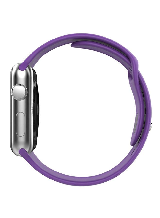porodo - Silicone Wrist Band For Apple Watch 42-44mm Purple - Image 1