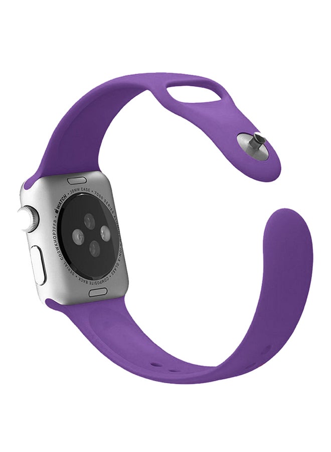 porodo - Silicone Wrist Band For Apple Watch 42-44mm Purple - Image 1