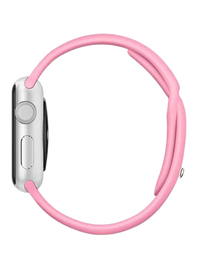 Silicone Wrist Band For Apple Watch Pink