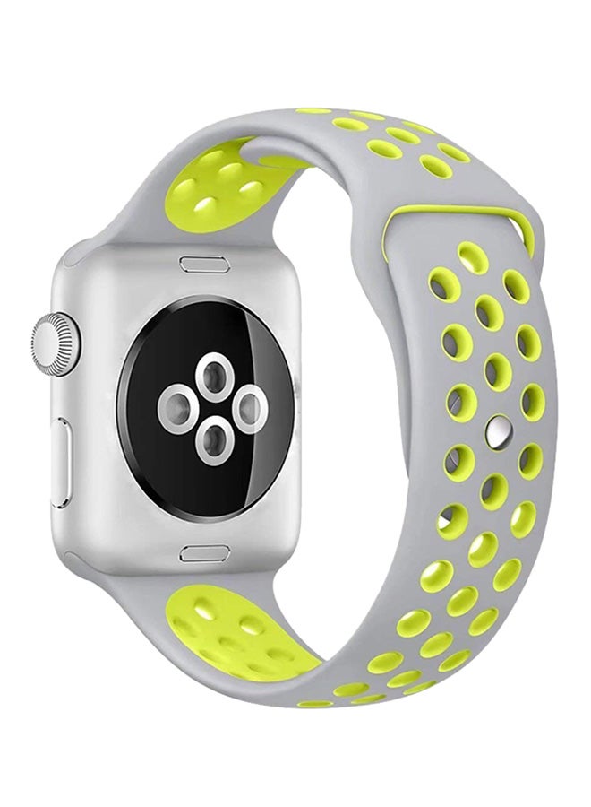 porodo Wrist Band For Apple Watch Nike + Grey/Green - Image 2