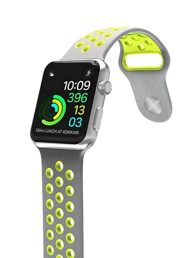 porodo - Replacement Band For Apple Watch Nike+ 42-44mm Grey/Green - Image 1