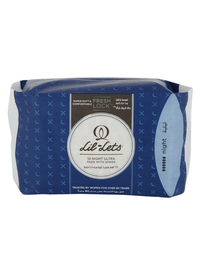 Lil-Lets 10-Pieces Night Ultra Thin Pads With Wings - Image 2