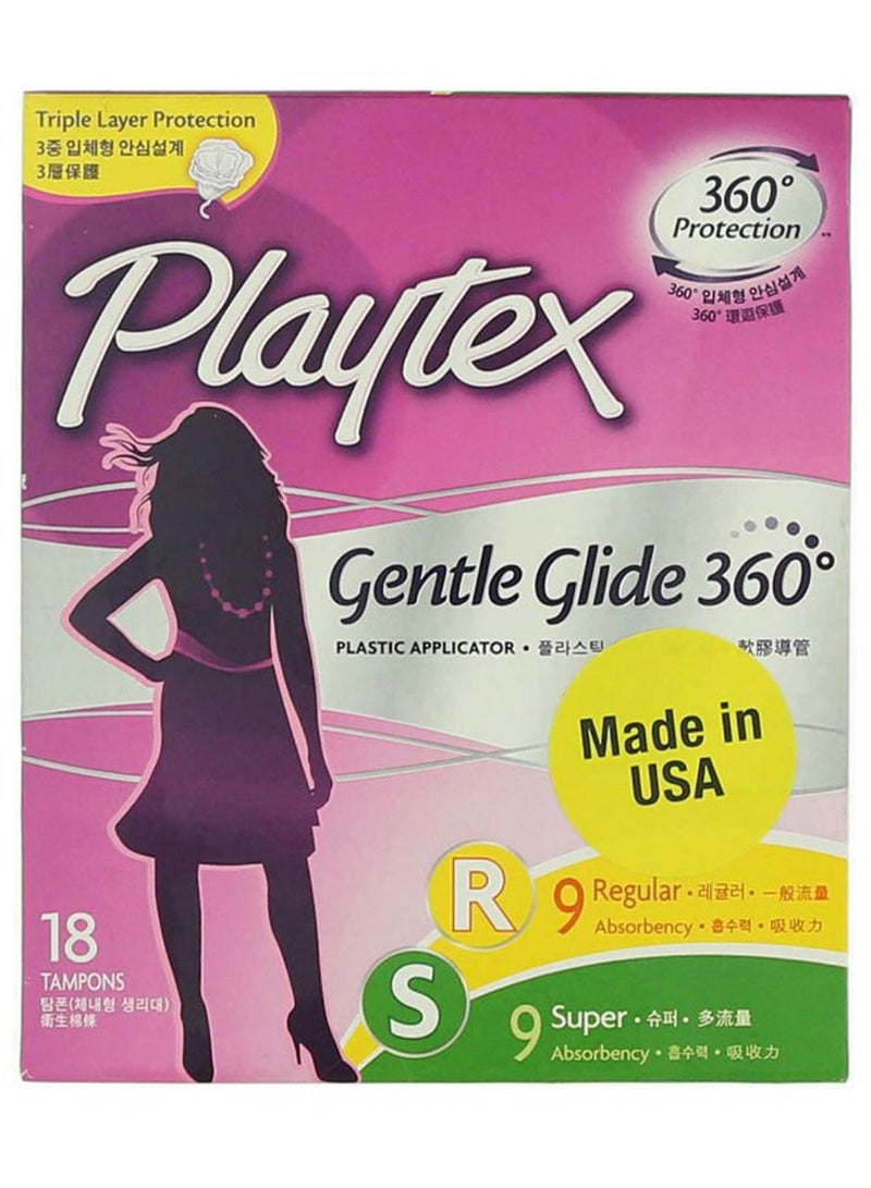 playtex 18-Piece Regular Gentle Glide Tampon Set