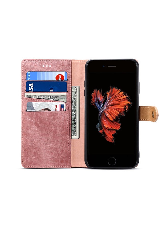 Protective Wallet Cards Case Cover For Apple iPhone 7 / 8 Pink  - Image 3