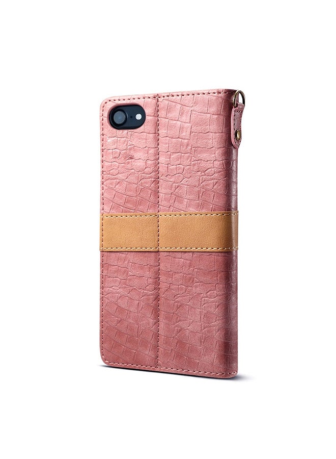 Protective Wallet Cards Case Cover For Apple iPhone 7 / 8 Pink  - Image 2
