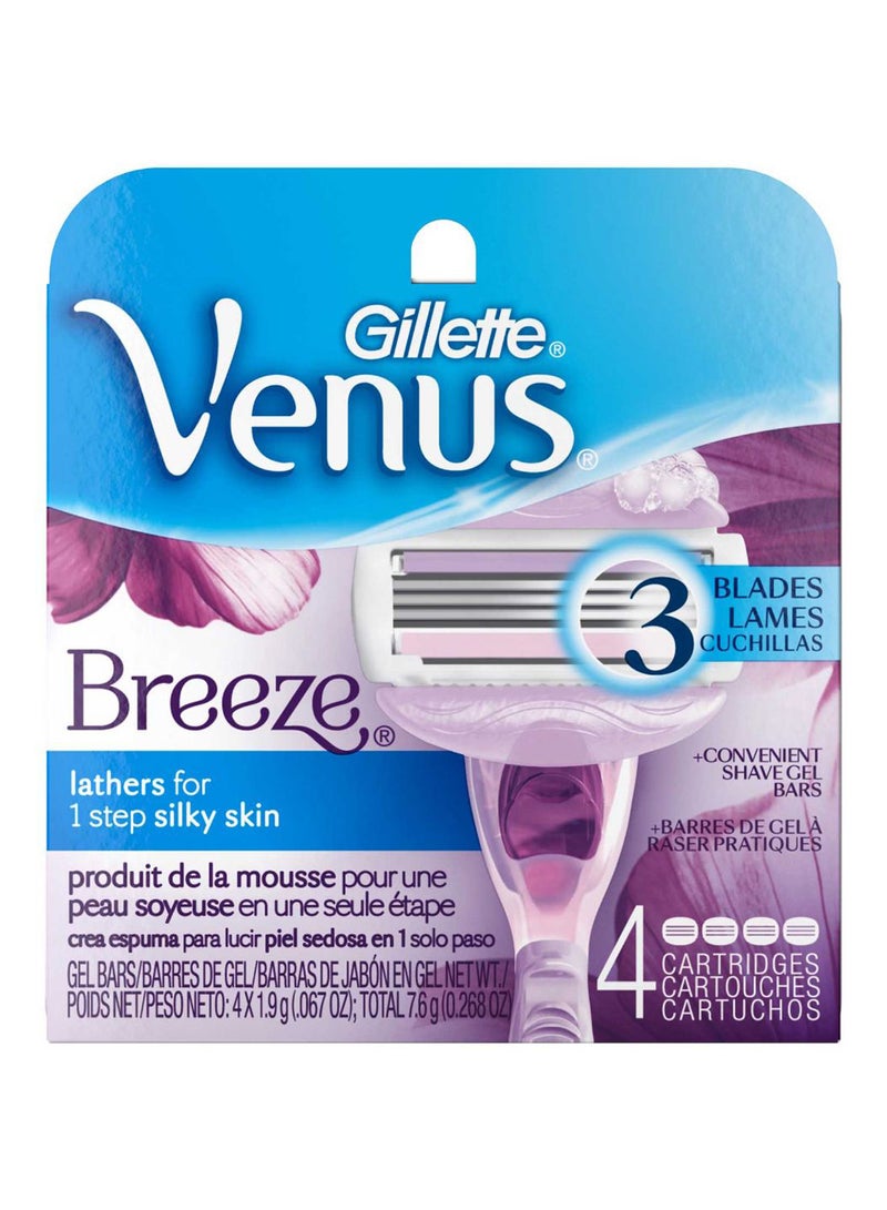 4-Piece Venus Breeze Razor Blade Refills Set