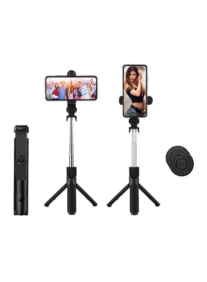 Extendable Selfie Stick Tripod With Bluetooth Remote Controller Black - Image 3