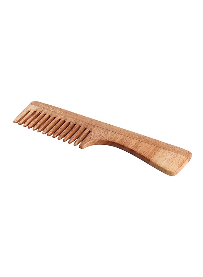 Wooden Broad Tooth Comb Light Brown - v1566897703/N29294577A_1