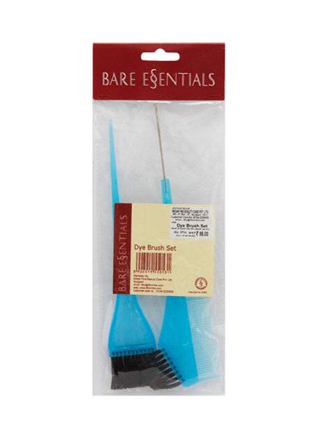 طقم فرش لصبغ الشعر من قطعتين أسود/أزرق