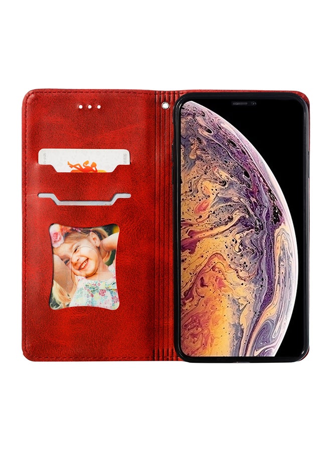 Protective Wallet Cards Case Cover For Apple iPhone X / XS Red - Image 3