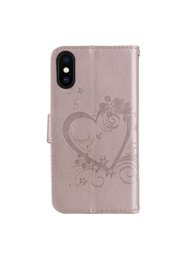 Protective Wallet Cards Case Cover For Apple iPhone XS Max Gold  - Image 2