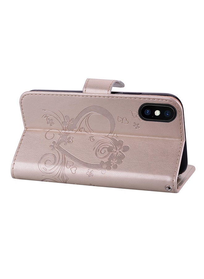 Protective Wallet Cards Case Cover For Apple iPhone XS Max Gold  - Image 5
