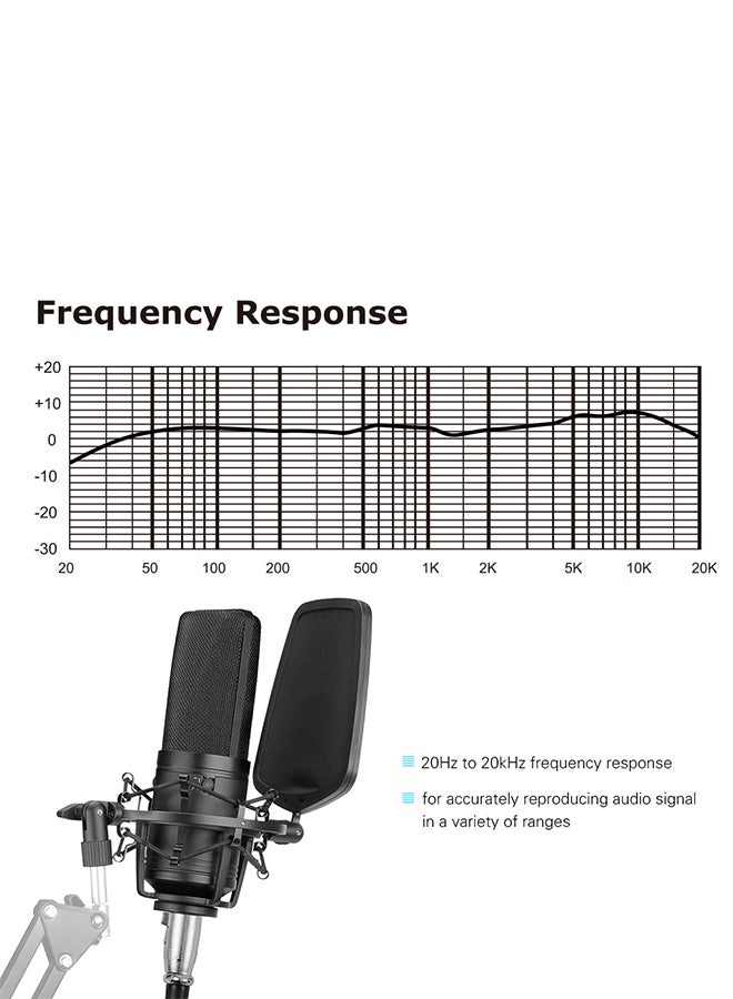 بويا ميكروفون احترافي بفلترين مع كابل مقاوم للصدمات BY-M1000 أسود - Image 3