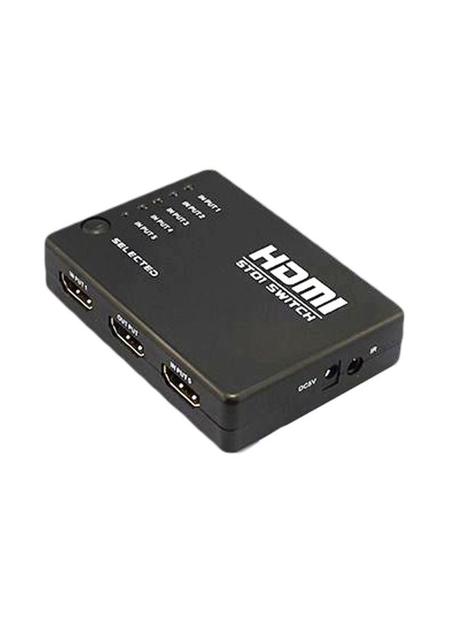 5 Port HDMI Splitter With Remote IR Support Black/Silver - Image 1