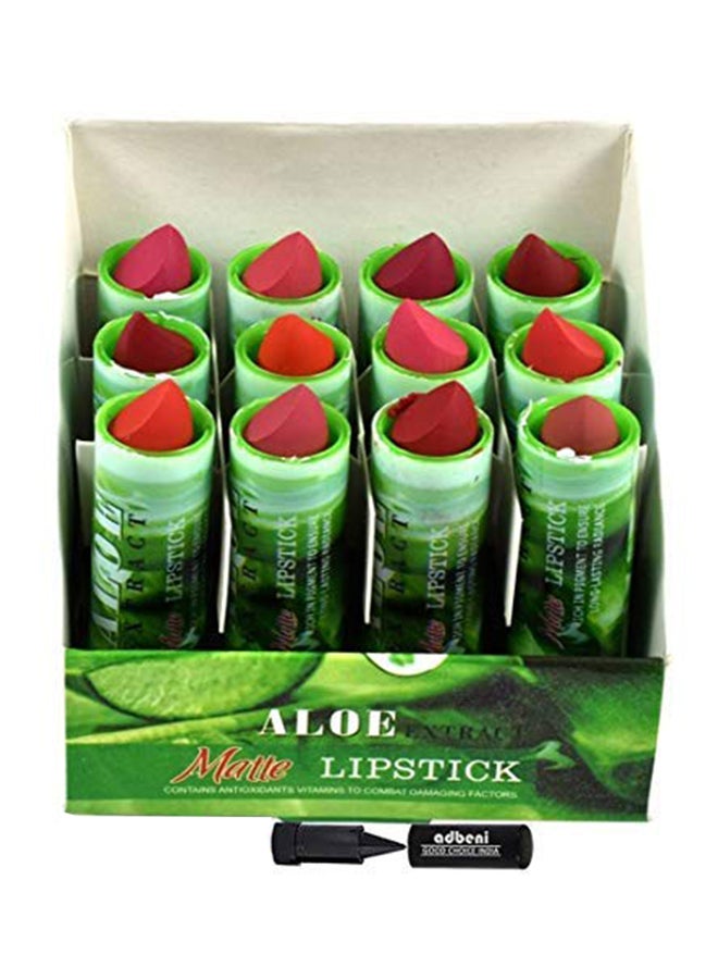 12-Piece Aloe Matte Lipstick With Adbeni Kajal Multicolour - v1566909405/N29251799A_1