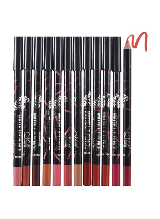 Me Now Pack Of 12 Matte Lip Pencil With Adbeni Kajal Multicolour