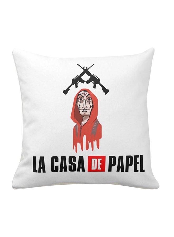 1st Piece Printed Decorative Throw Pillow White/Black/Red 40 x 40cm 