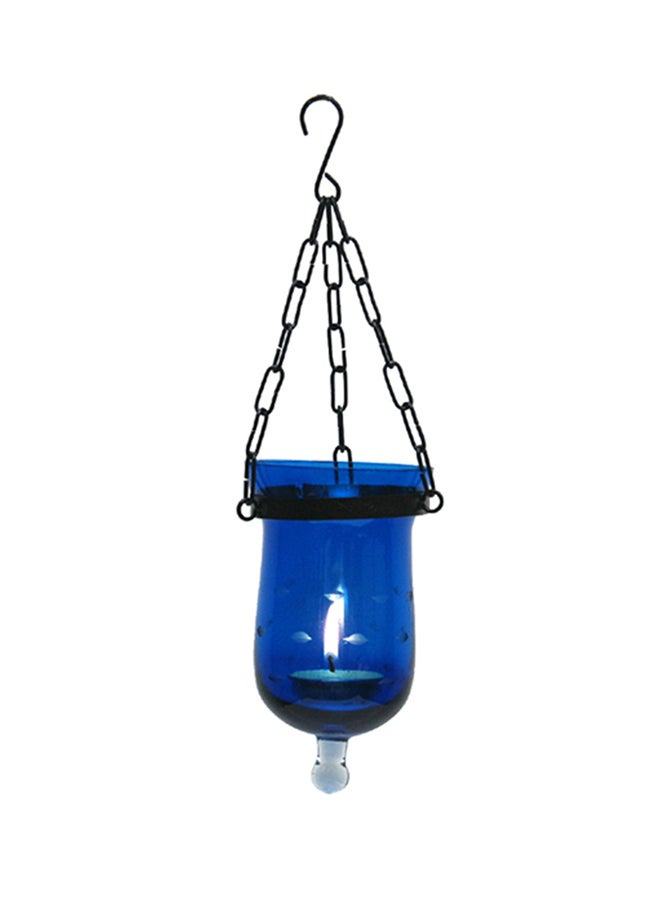Antique Museum Hanging Candle Lamp Lantern Blue 10cm 