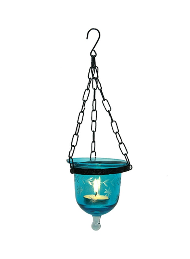 Antique Museum Ramadan Hanging Candle Lamp Lantern Blue 10cm  - Image 1