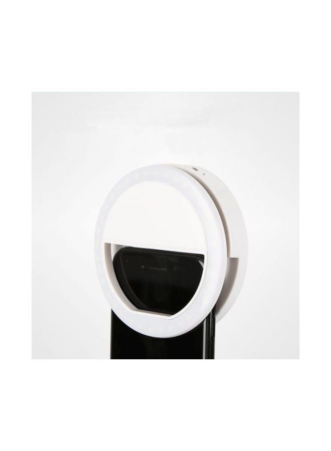Generic LED Ring Flash Light for Smartphone White  - Image 2