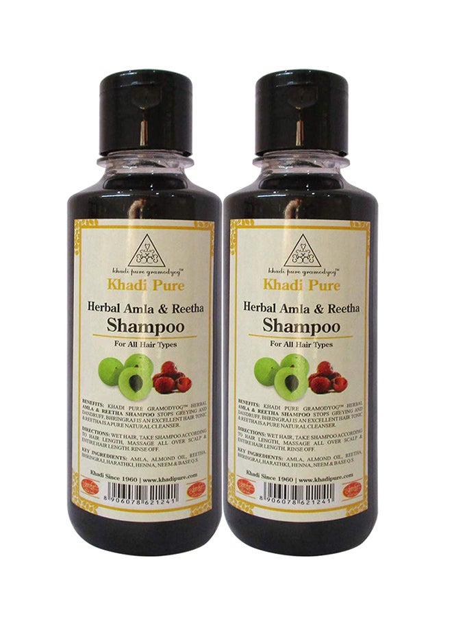 Khadi 2 Piece Pure Herbal Amla And Reetha Shampoo Set 210ml 