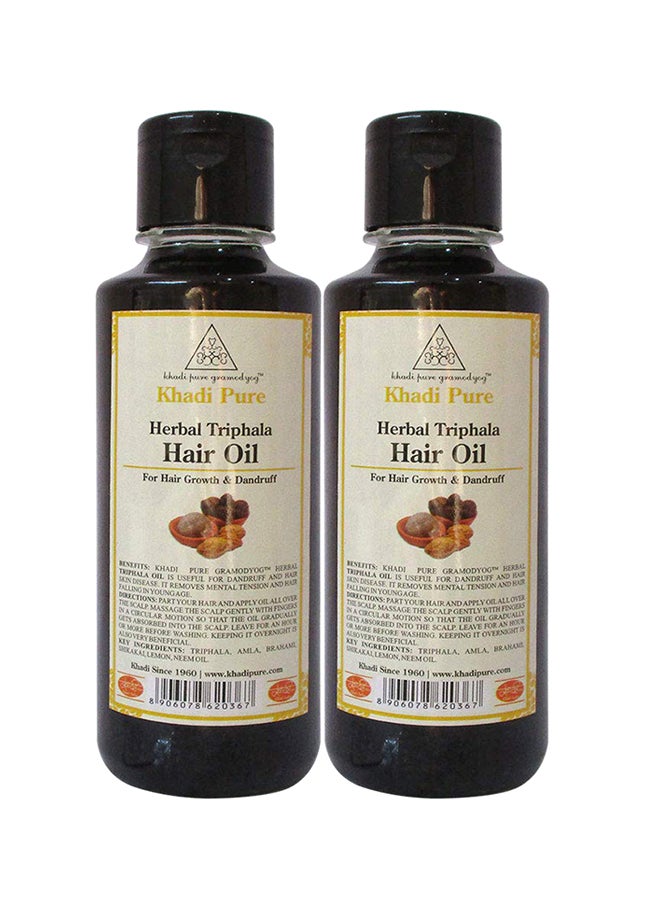 Khadi 2 Piece Pure Herbal Triphala Hair Oil Set 210ml 