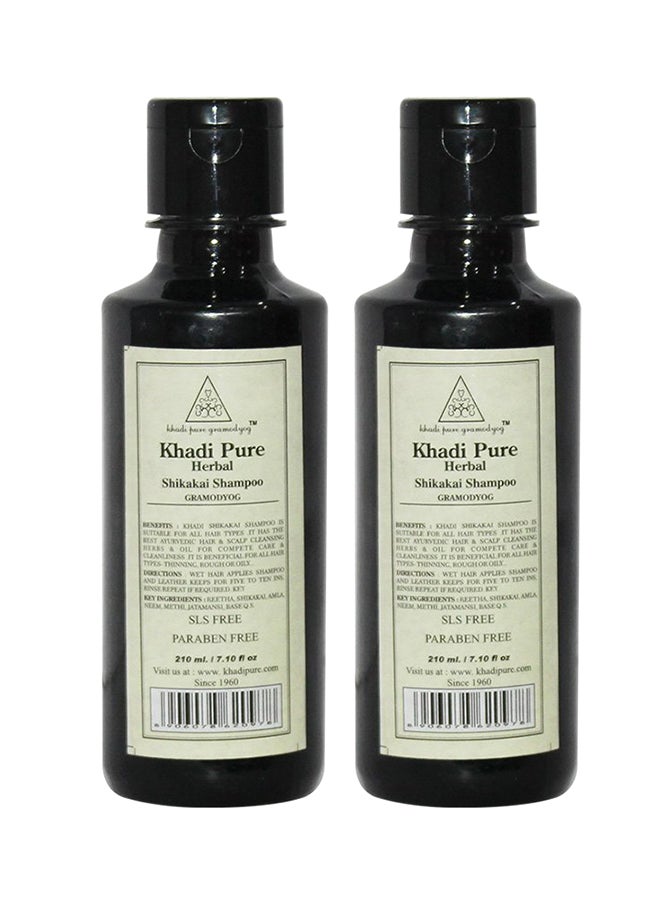 Khadi 2 Piece Pure Herbal Shikakai Shampoo Set 210ml 