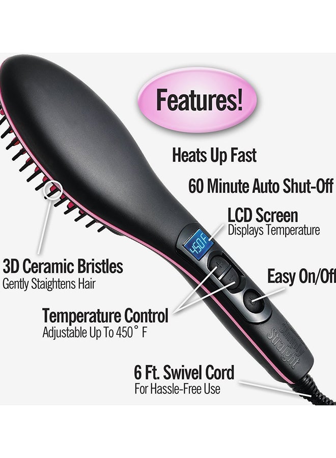 Concepta Electric Hair Straightener Brush With Temperature Control And Digital Display Black - Image 2