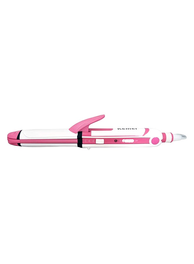 Concepta - 3 In 1 Electric Hair Straightener Curler Styler And Crimper White/Pink - Image 1