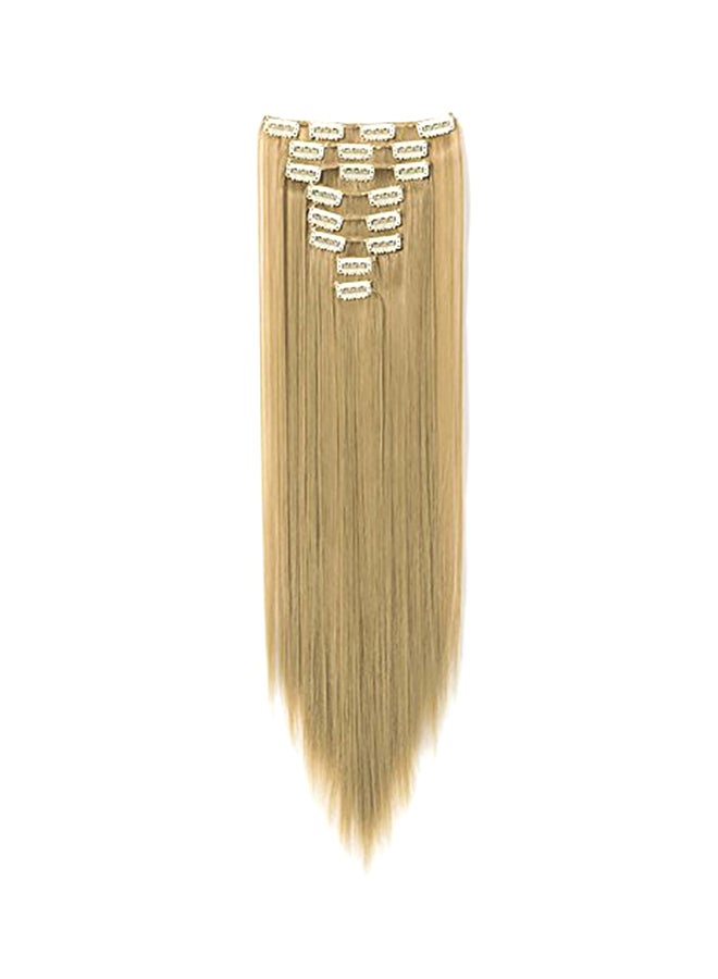 8-Piece 18-Clips Curly Hair Wig Blonde